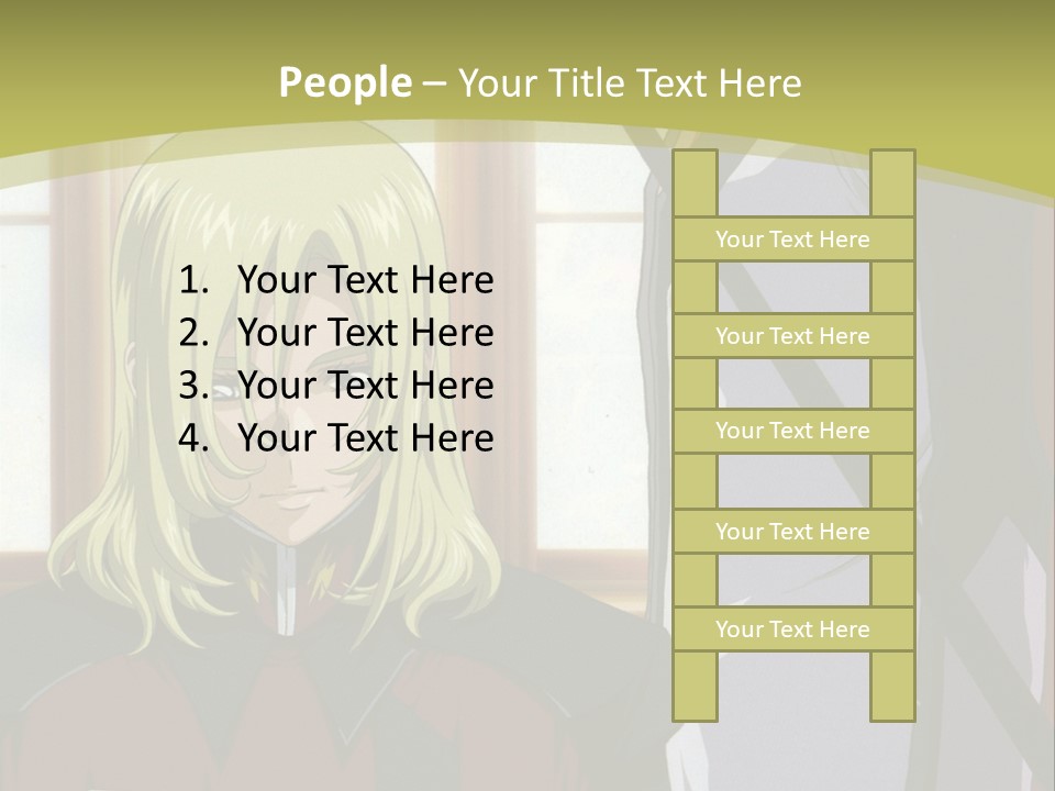 A Couple Of Anime Characters Standing Next To Each Other PowerPoint Template