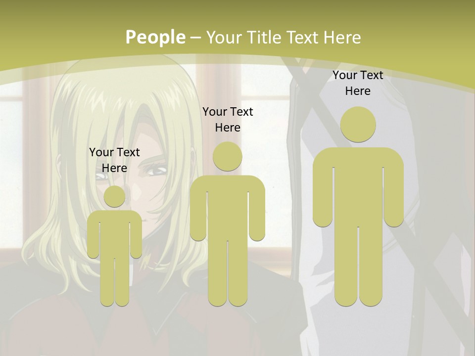 A Couple Of Anime Characters Standing Next To Each Other PowerPoint Template