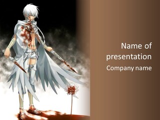An Anime Character With A Sword In His Hand PowerPoint Template
