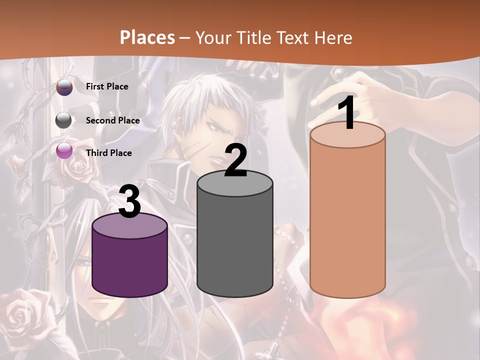 A Group Of Anime Characters With A Brown Background PowerPoint Template