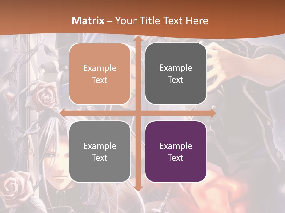 A Group Of Anime Characters With A Brown Background PowerPoint Template