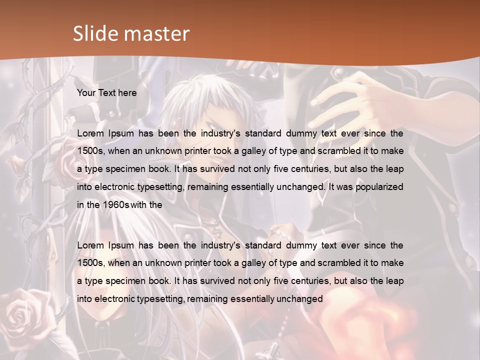 A Group Of Anime Characters With A Brown Background PowerPoint Template