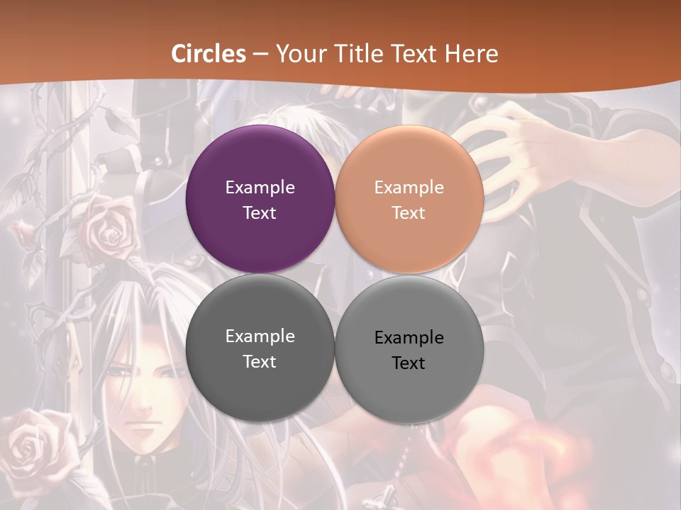 A Group Of Anime Characters With A Brown Background PowerPoint Template