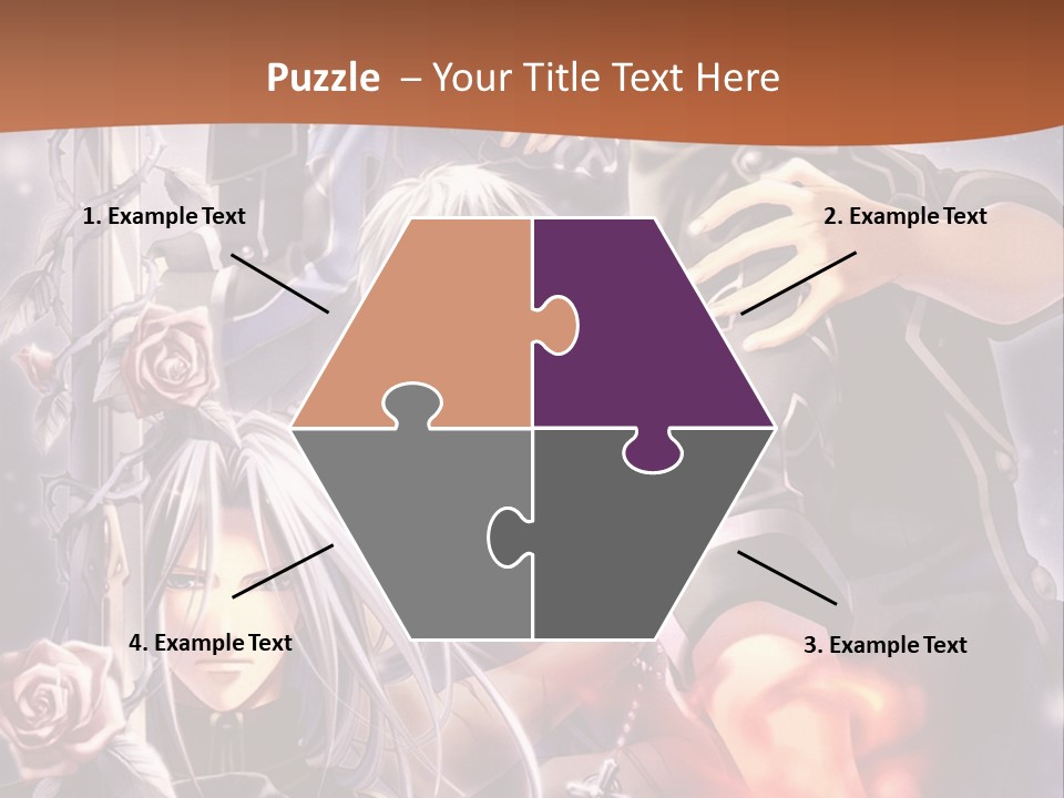 A Group Of Anime Characters With A Brown Background PowerPoint Template