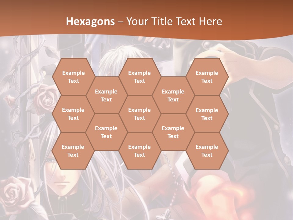 A Group Of Anime Characters With A Brown Background PowerPoint Template