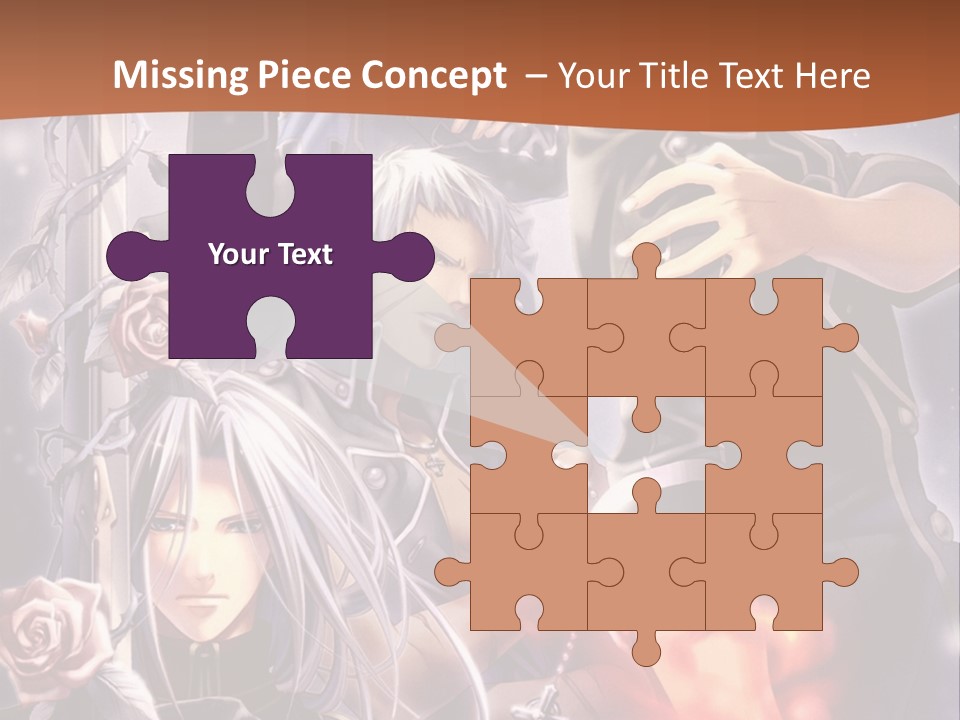 A Group Of Anime Characters With A Brown Background PowerPoint Template