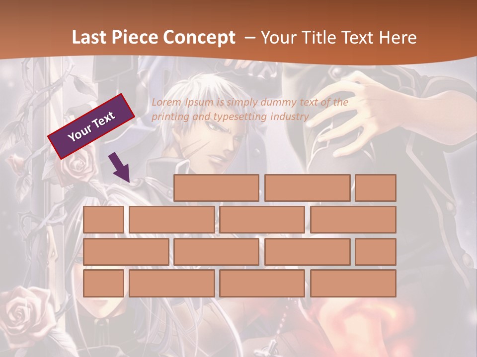 A Group Of Anime Characters With A Brown Background PowerPoint Template