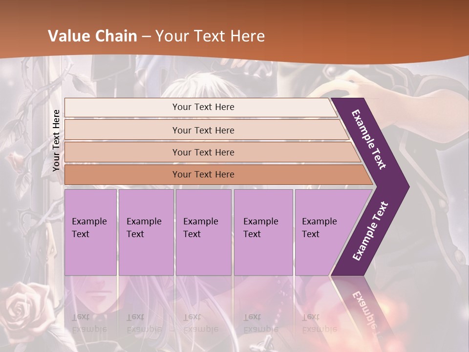 A Group Of Anime Characters With A Brown Background PowerPoint Template