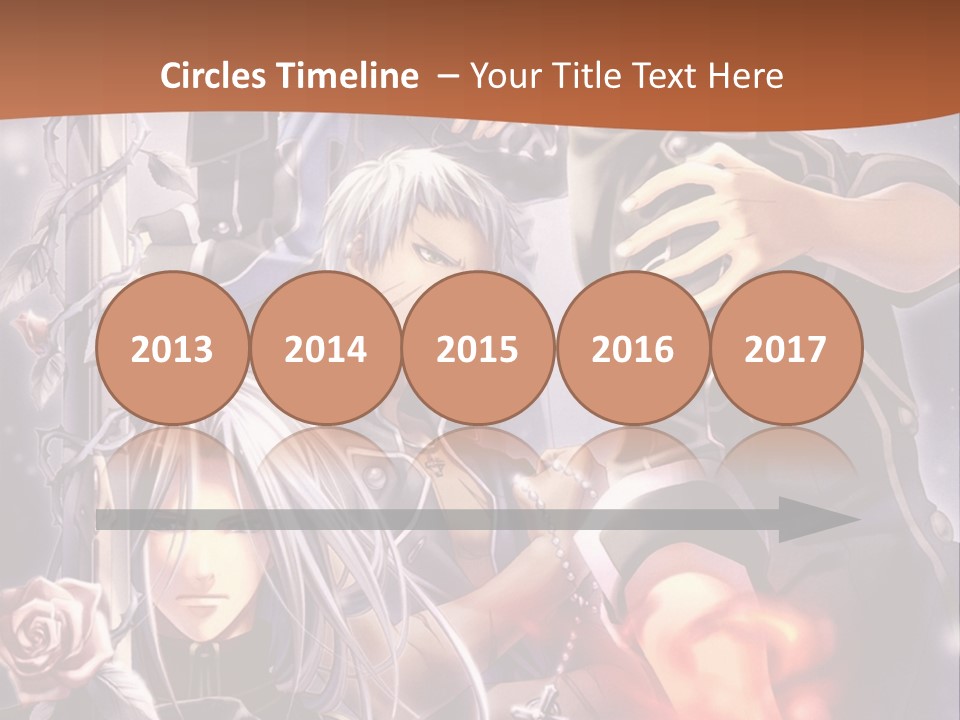 A Group Of Anime Characters With A Brown Background PowerPoint Template