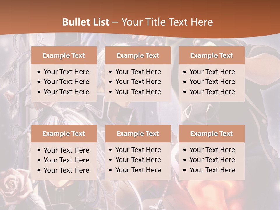 A Group Of Anime Characters With A Brown Background PowerPoint Template