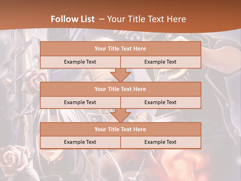A Group Of Anime Characters With A Brown Background PowerPoint Template