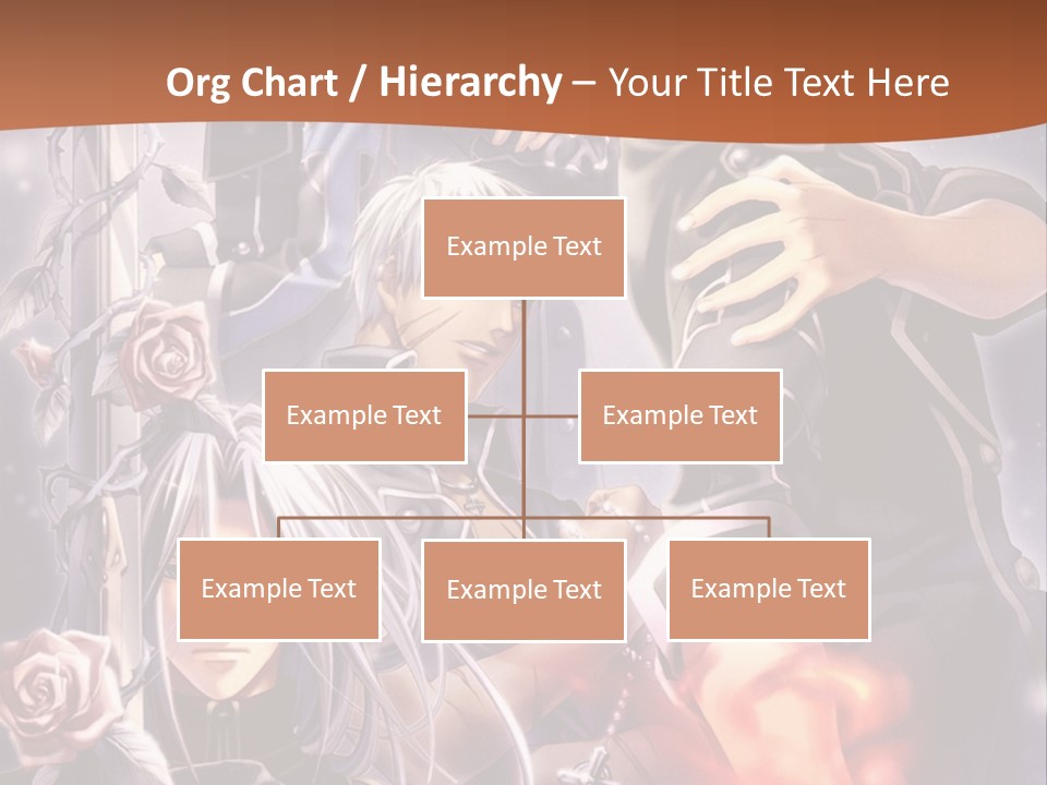 A Group Of Anime Characters With A Brown Background PowerPoint Template