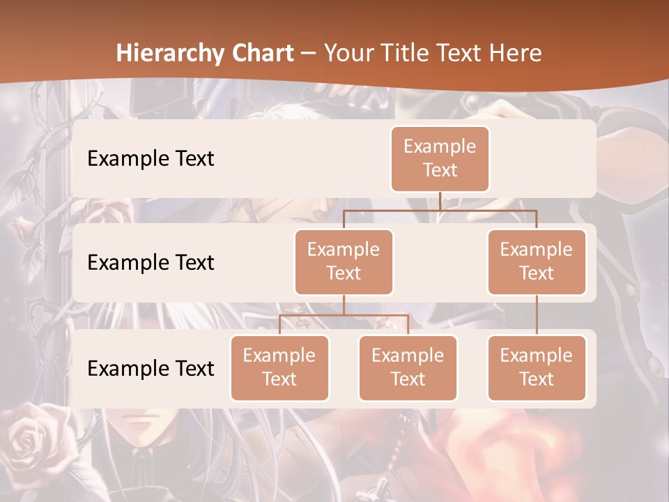 A Group Of Anime Characters With A Brown Background PowerPoint Template