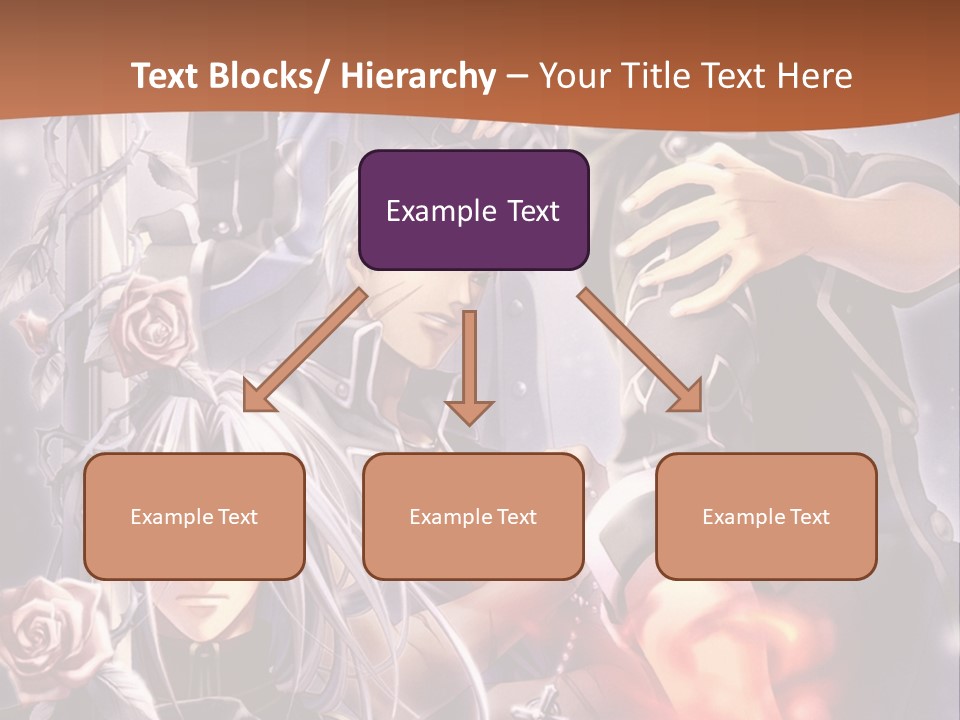A Group Of Anime Characters With A Brown Background PowerPoint Template