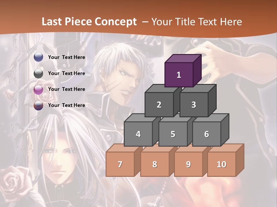 A Group Of Anime Characters With A Brown Background PowerPoint Template