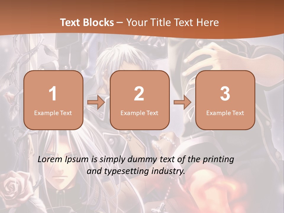 A Group Of Anime Characters With A Brown Background PowerPoint Template