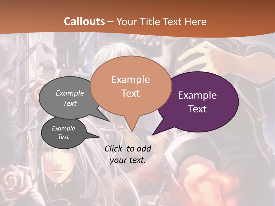 A Group Of Anime Characters With A Brown Background PowerPoint Template