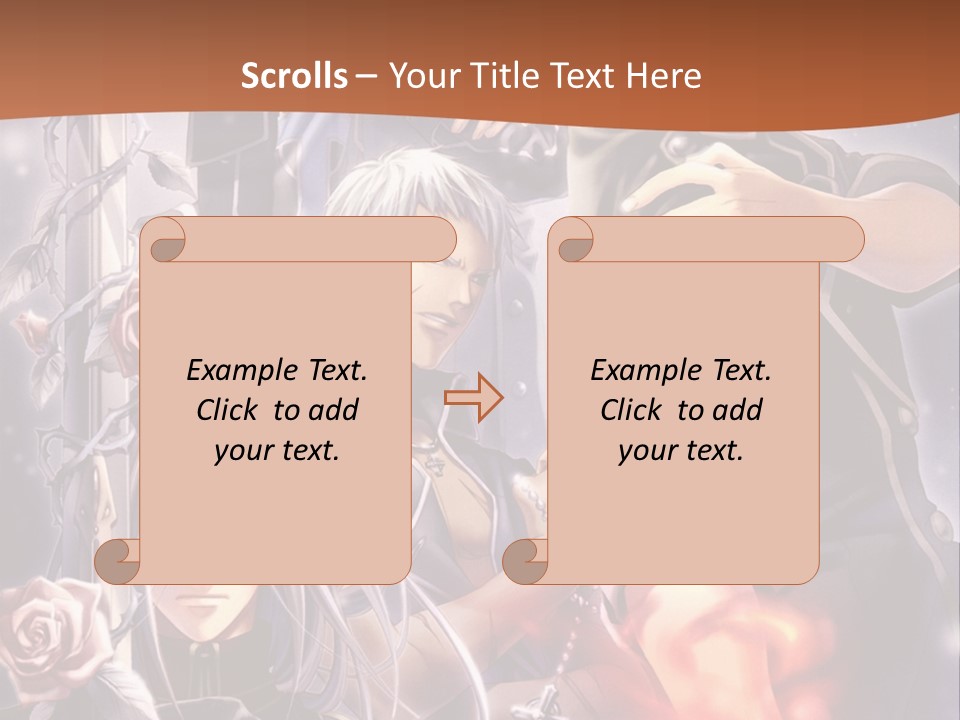 A Group Of Anime Characters With A Brown Background PowerPoint Template
