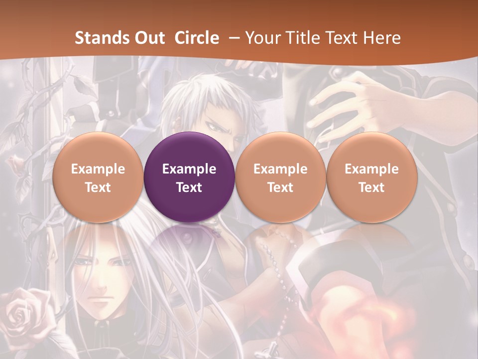 A Group Of Anime Characters With A Brown Background PowerPoint Template