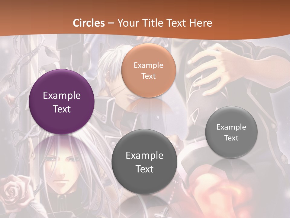 A Group Of Anime Characters With A Brown Background PowerPoint Template