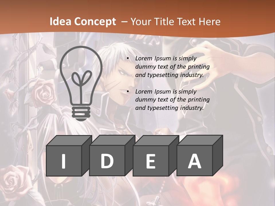 A Group Of Anime Characters With A Brown Background PowerPoint Template