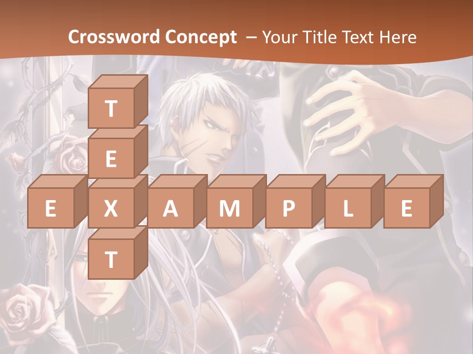 A Group Of Anime Characters With A Brown Background PowerPoint Template