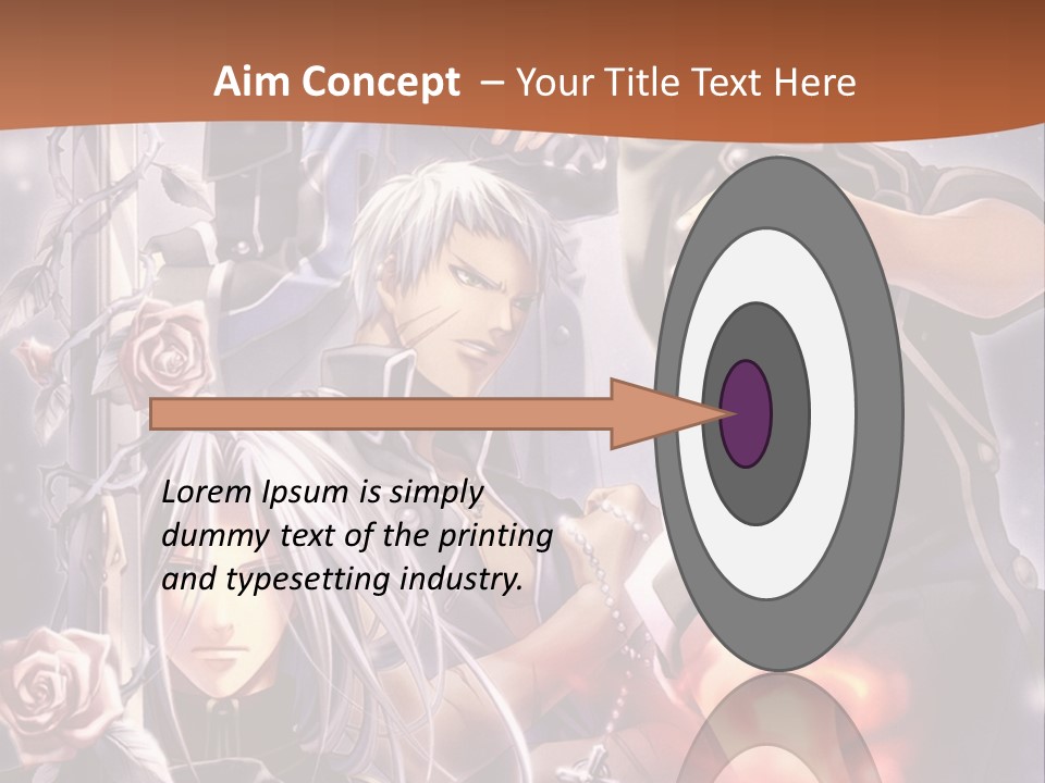 A Group Of Anime Characters With A Brown Background PowerPoint Template