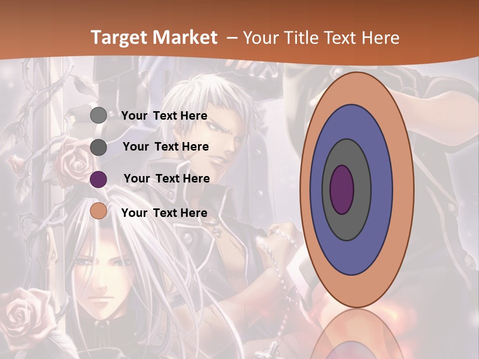 A Group Of Anime Characters With A Brown Background PowerPoint Template