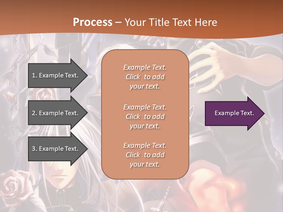 A Group Of Anime Characters With A Brown Background PowerPoint Template
