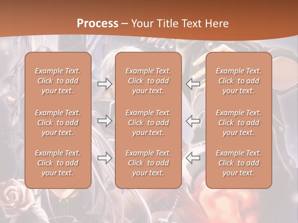 A Group Of Anime Characters With A Brown Background PowerPoint Template