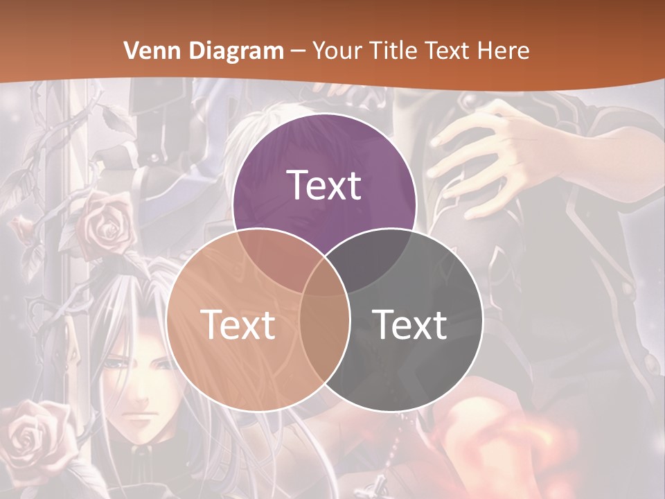 A Group Of Anime Characters With A Brown Background PowerPoint Template