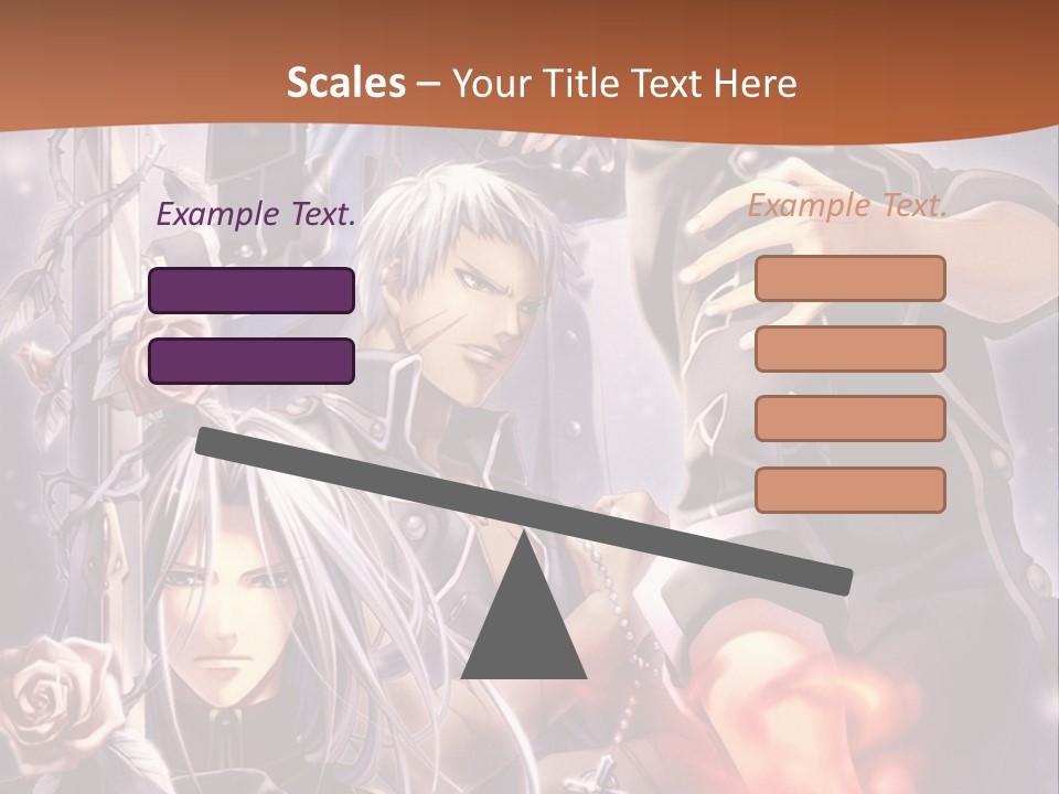 A Group Of Anime Characters With A Brown Background PowerPoint Template