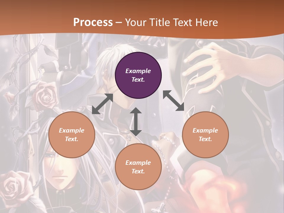 A Group Of Anime Characters With A Brown Background PowerPoint Template