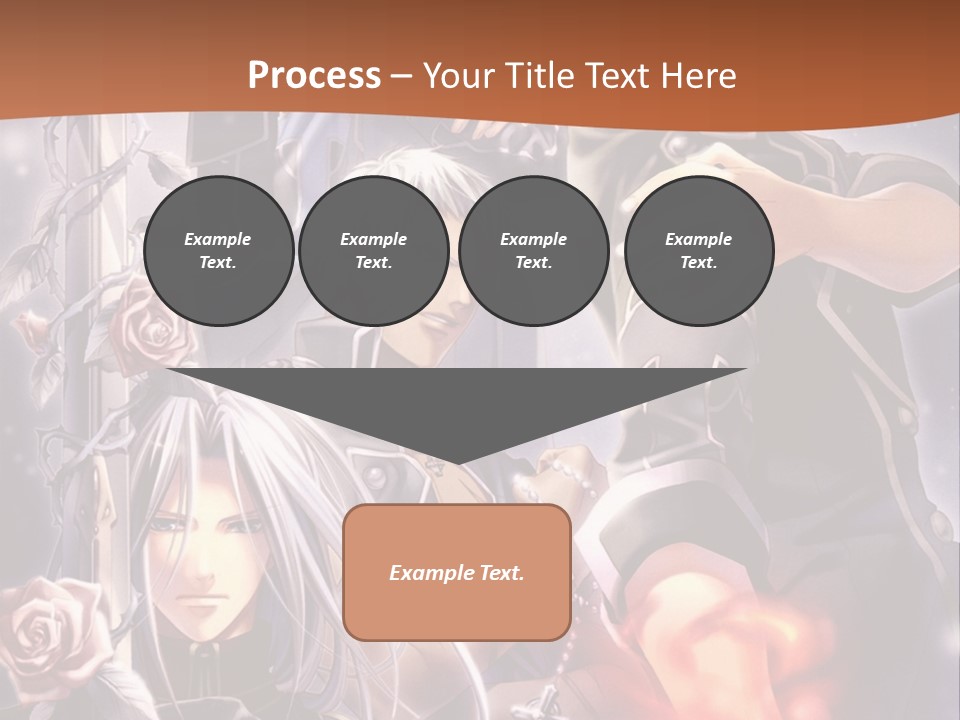 A Group Of Anime Characters With A Brown Background PowerPoint Template