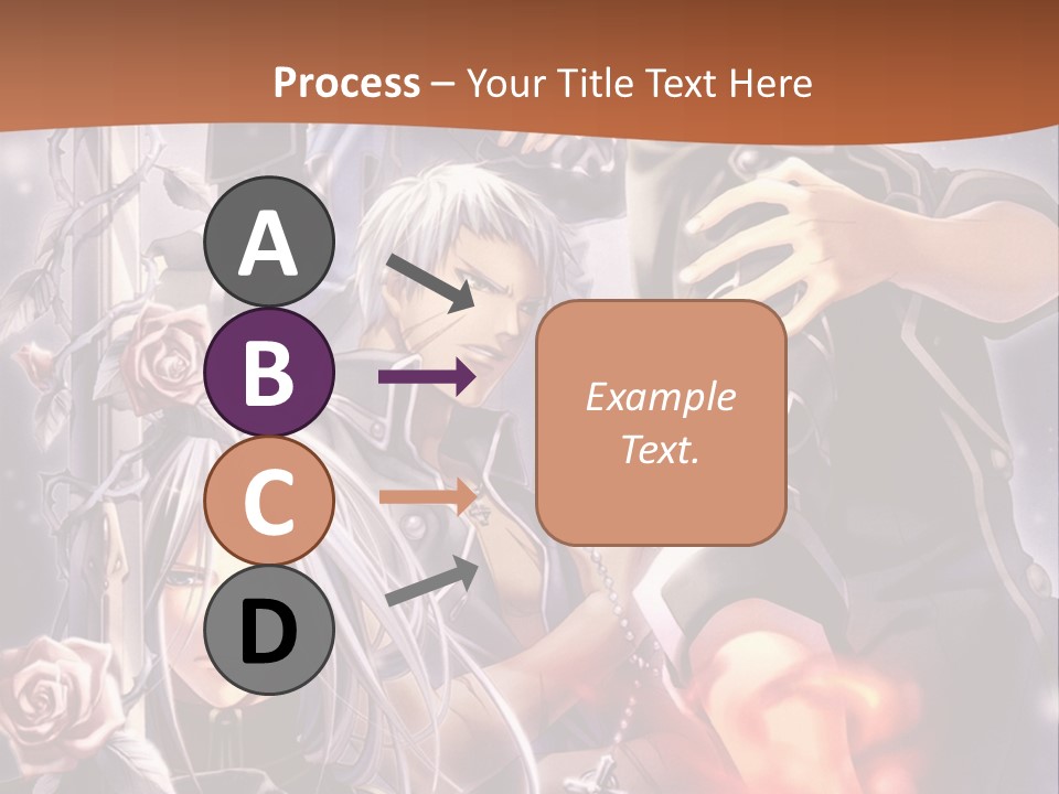 A Group Of Anime Characters With A Brown Background PowerPoint Template