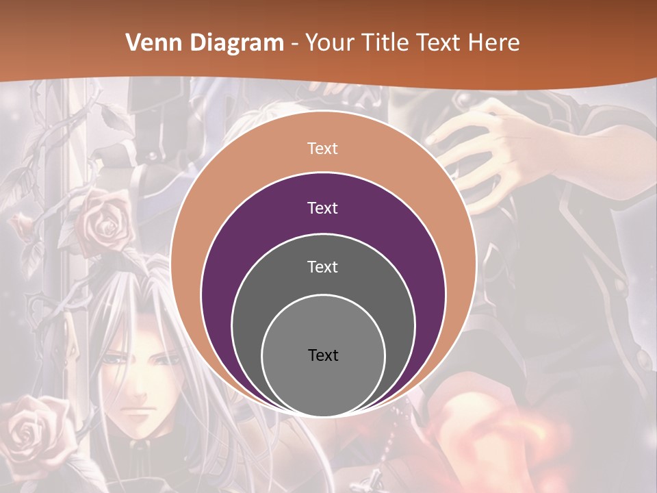 A Group Of Anime Characters With A Brown Background PowerPoint Template