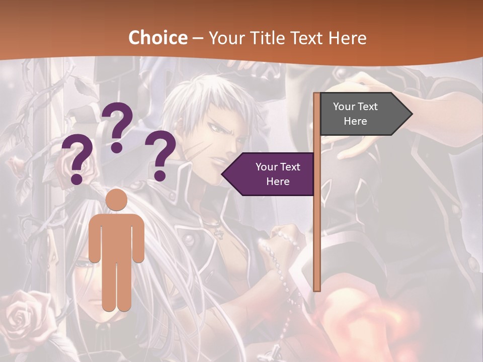 A Group Of Anime Characters With A Brown Background PowerPoint Template