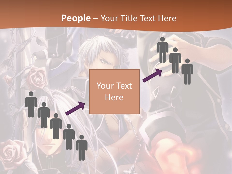 A Group Of Anime Characters With A Brown Background PowerPoint Template