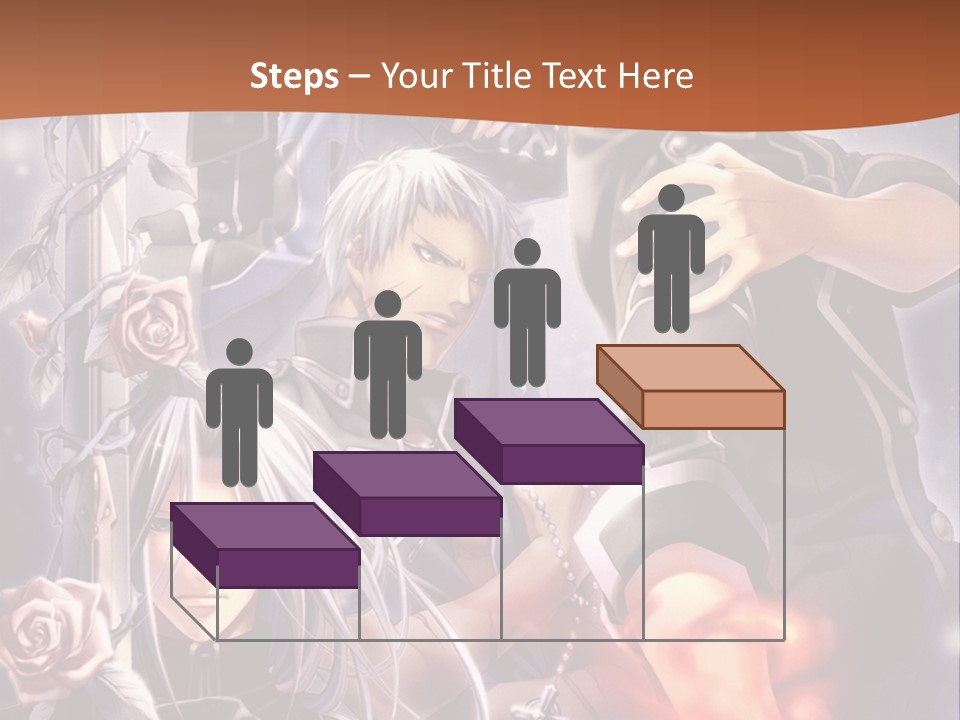 A Group Of Anime Characters With A Brown Background PowerPoint Template