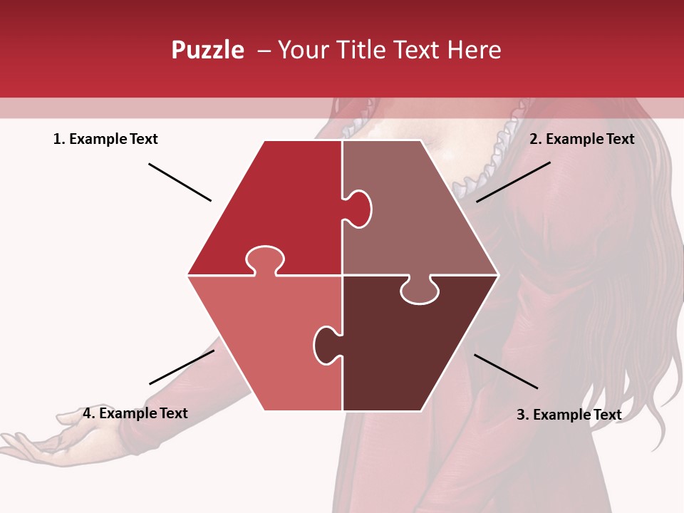 A Woman In A Red Dress With Her Hands Out PowerPoint Template