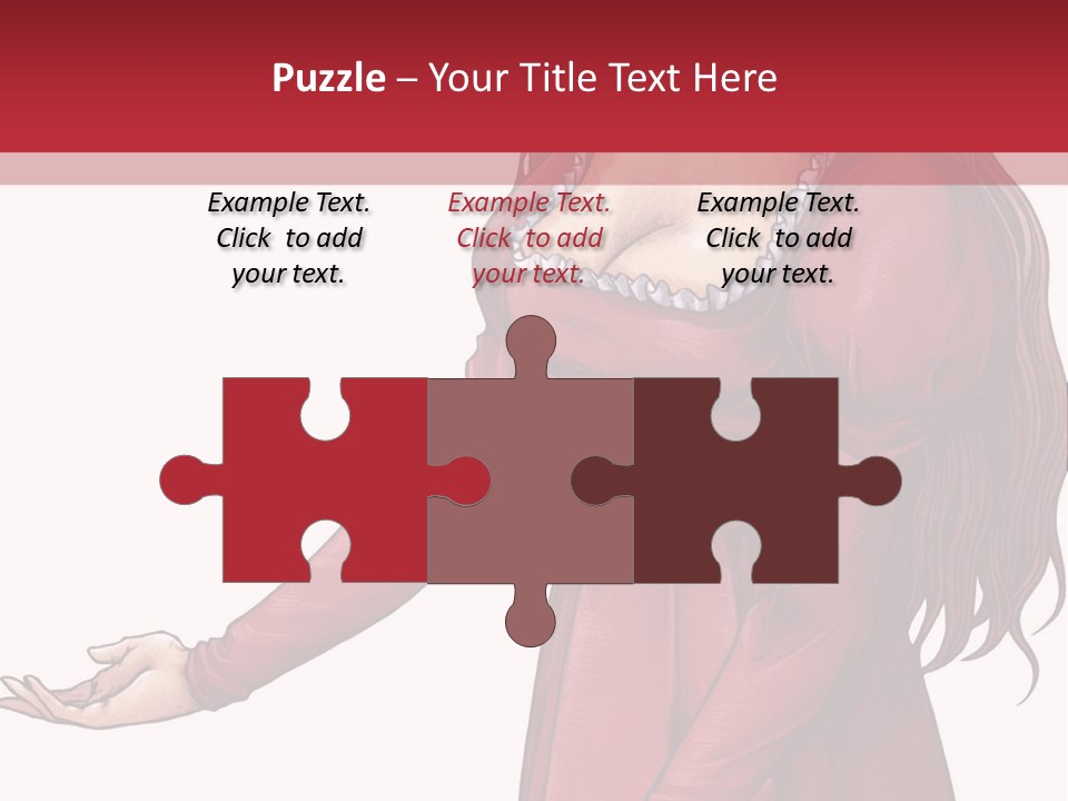 A Woman In A Red Dress With Her Hands Out PowerPoint Template