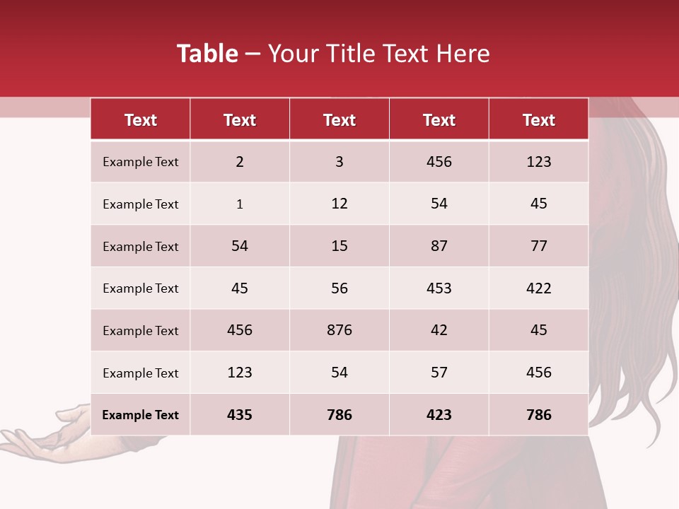 A Woman In A Red Dress With Her Hands Out PowerPoint Template