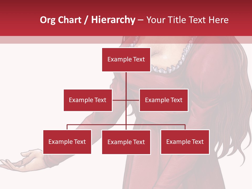 A Woman In A Red Dress With Her Hands Out PowerPoint Template