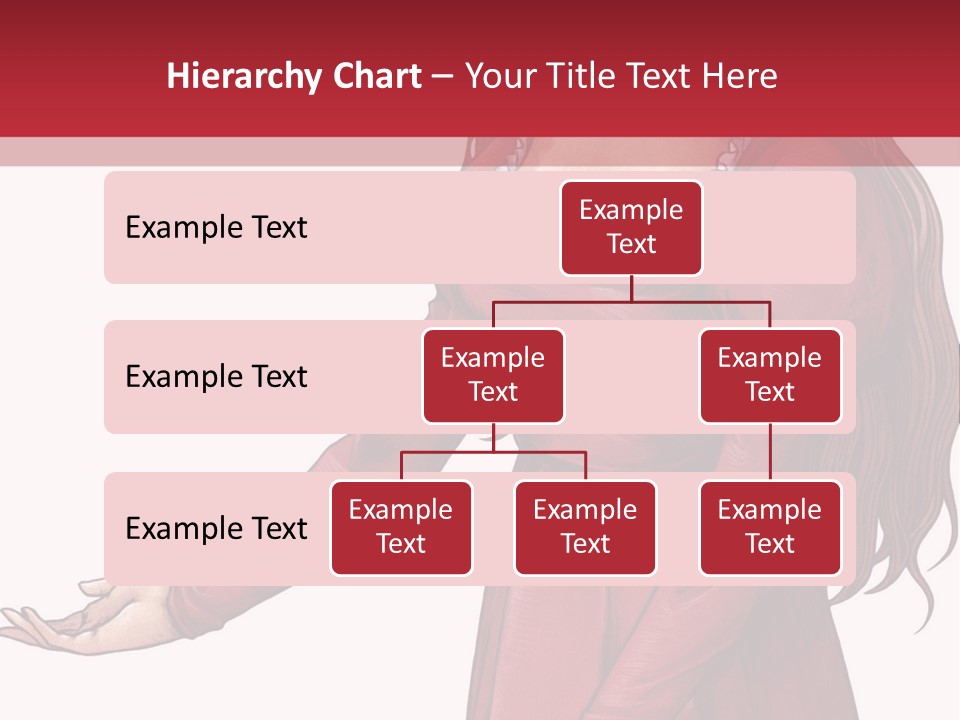 A Woman In A Red Dress With Her Hands Out PowerPoint Template