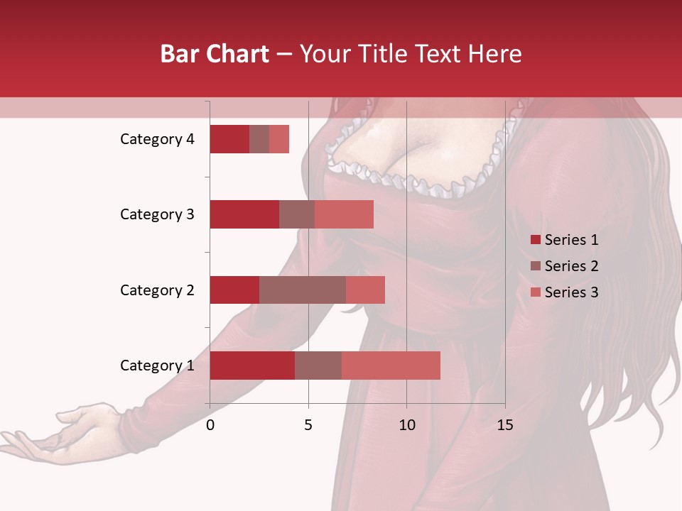 A Woman In A Red Dress With Her Hands Out PowerPoint Template