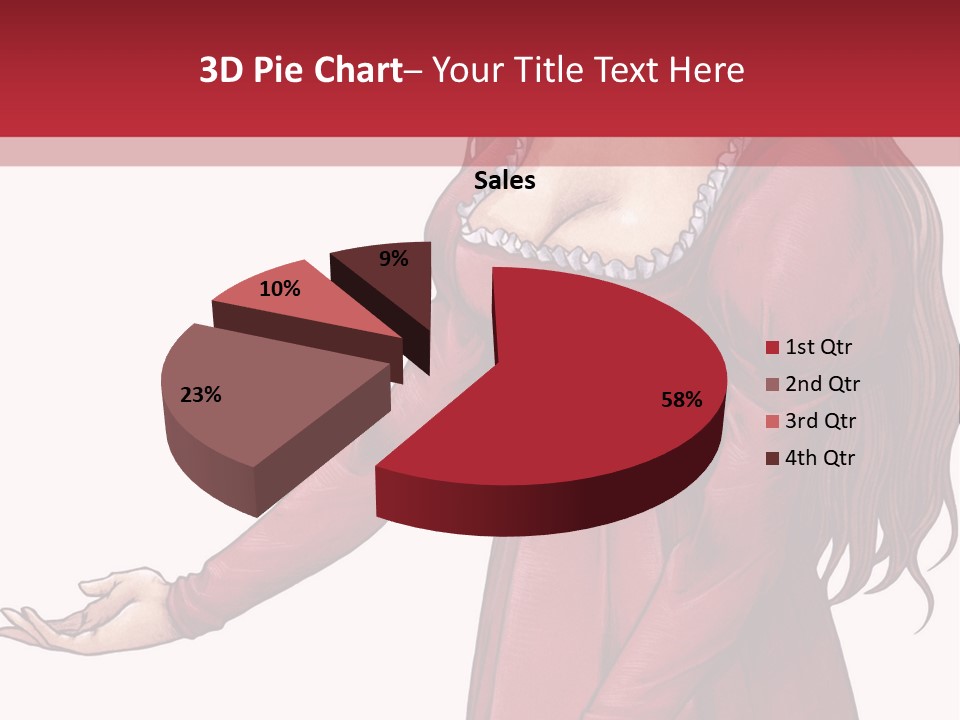 A Woman In A Red Dress With Her Hands Out PowerPoint Template
