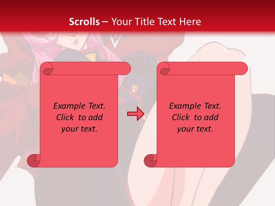 A Couple Of Anime Characters Sitting Next To Each Other PowerPoint Template