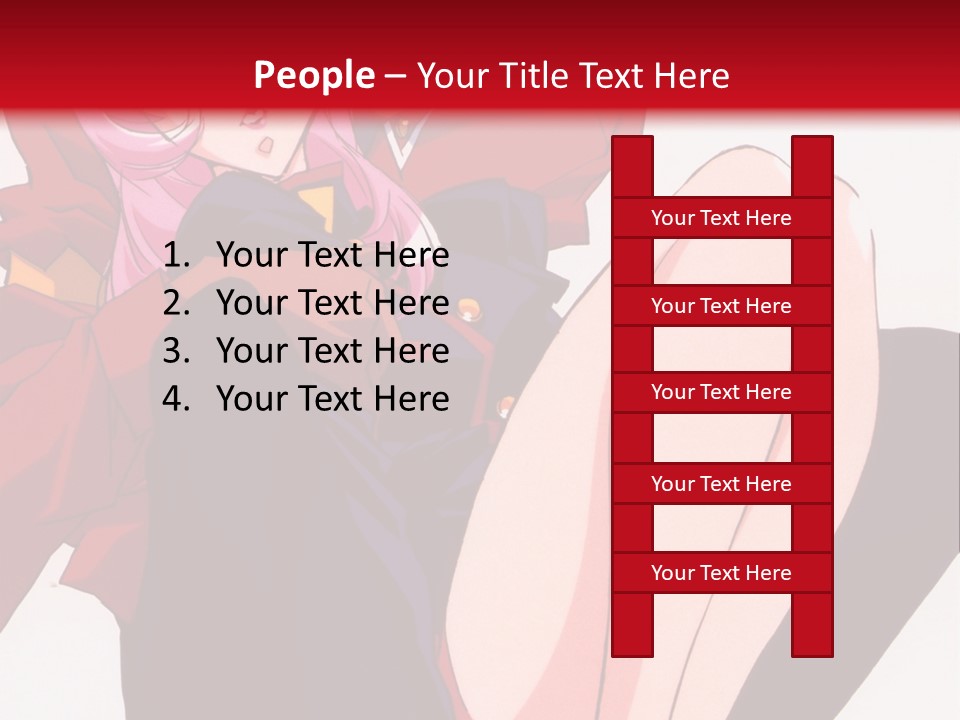 A Couple Of Anime Characters Sitting Next To Each Other PowerPoint Template