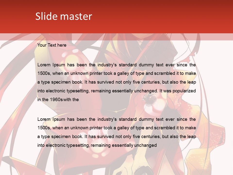 A Woman In A Red Dress With Long Hair PowerPoint Template