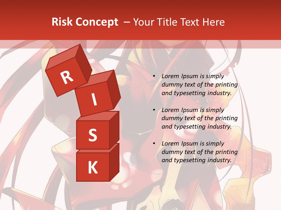 A Woman In A Red Dress With Long Hair PowerPoint Template